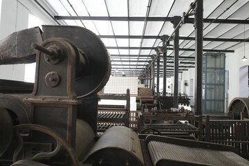 Machinery in a clothing factory