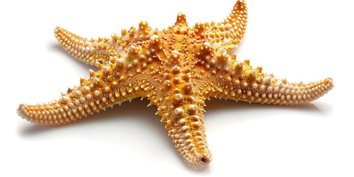 Radiant Starfish Basking in the Sun on a Pristine White Background