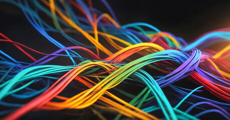 Abstract depiction of colorful network grid, symbolizing connectivity and community in the digital world.