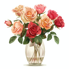 Roses in a Basket Clipart