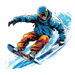 Snowboarding Clipart isolated on white background