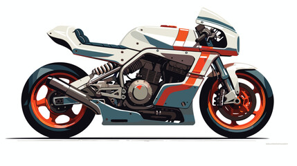 A super bike digital paint flat vector isolated on w