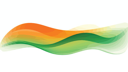 Abstract green and orange waves design flat vector i