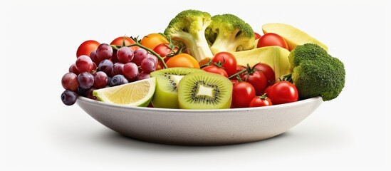 fruits and vegetables white background