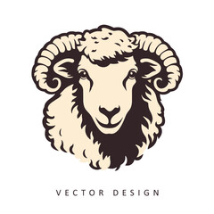 sheep goat minimalist elegant vector design isolated illustration