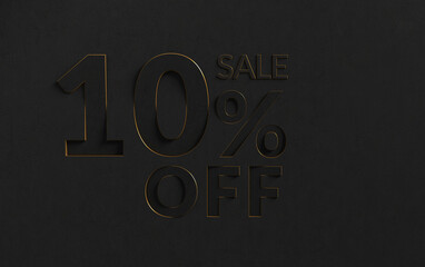 All in black 10 percent sale. 10% discount, 10% off, up to 10% illustration	
