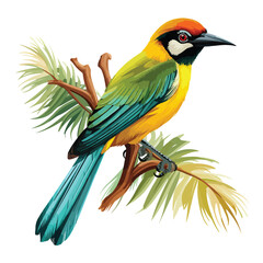 Tropical Bird Clipart isolated on white background