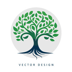 big tree minimalist vector design isolated illustration