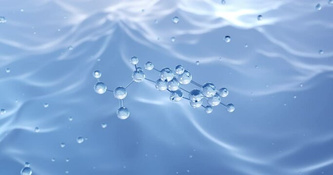 Auxin rotating molecular structure, 3d model of molecule, indole-3-acetic acid, looped video