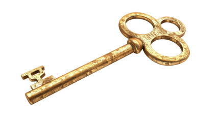 Antique Gold Key - Cut out, Transparent background