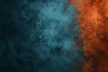 Textured wall transitions from deep blue to vibrant orange, evoking contrast and harmony - obrazy, fototapety, plakaty