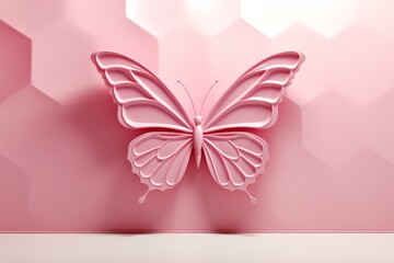 Pink Butterfly on Pink Background