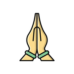Color line Namaste vector icon