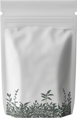 White Bag Filled With Green Plants Mockup - Cut out, Transparent background