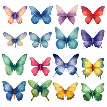 Watercolor Butterflies Clipart 