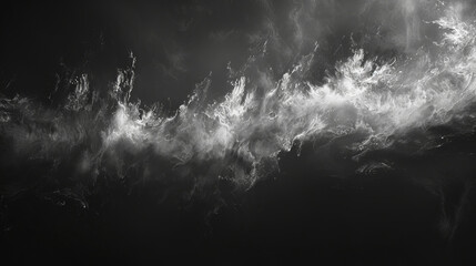 Abstract fog. White cloudiness, mist or smog moves on black background