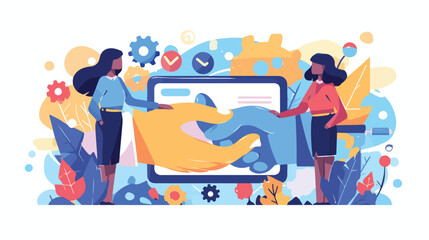 Collaboration Color Vector Icon flat vector isolated