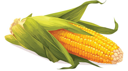 Corn vegetable design flat vector isolated on white