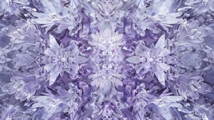 Lavender and Silver Floral Symmetry Abstract Photography