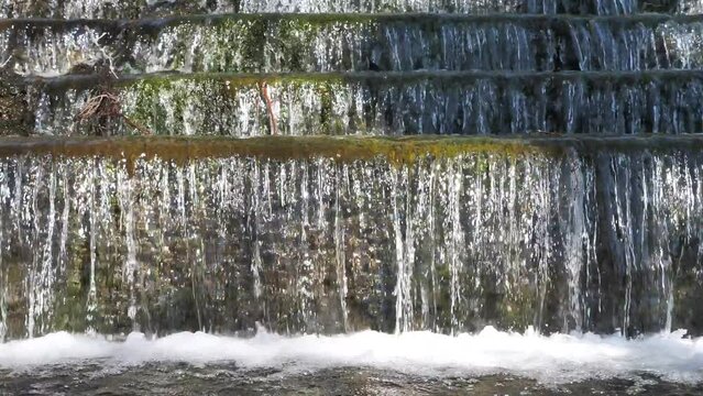 waterfall close up water curtain  flowing water in nature source of life