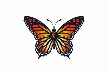 Illustration mascot logo butterfly on white background