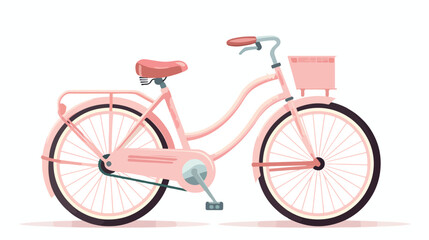 Cute retro bicycle design flat vector  flat vector