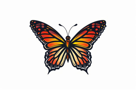 Illustration mascot logo butterfly on white background