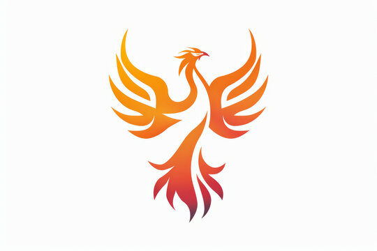 Mascot logo phoenix bird on white background