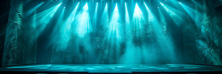 Modern dance stage light background with spotlight ,
Dark street night smog and smoke neon light
 - obrazy, fototapety, plakaty