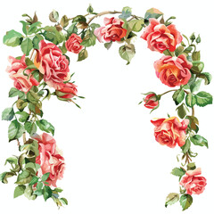 Watercolor Rose Arches Clipart 
