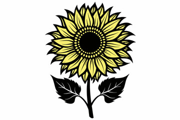 sunflower silhouette vector  illustration 