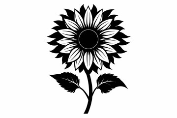 sunflower silhouette vector  illustration 