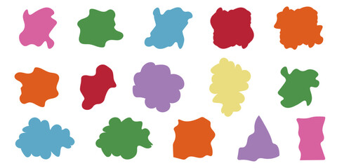 Set of hand drawn Doodle artistic frames. Empty colorful speech bubbles isolated transparent background. Blank paper text field. Flat Speech bubbles design. Vector illustration can used social media