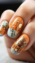 Hand With Intricate Design Nail