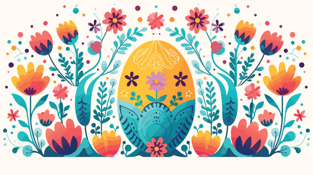Easter design template flat vector isolated on white