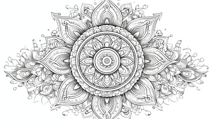 Easy circular pattern in form of mandala for Henna