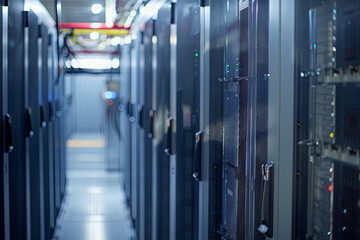 Servers in a data center - obrazy, fototapety, plakaty