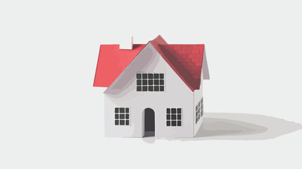 Flat paper cut style icon of house model vector