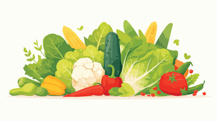 Food nature healthy vegetables isolated vector