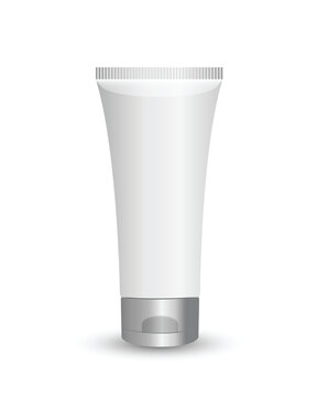 Cosmetic tube on white