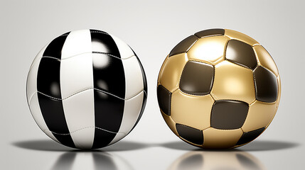 Colorful soccer balls on a white background