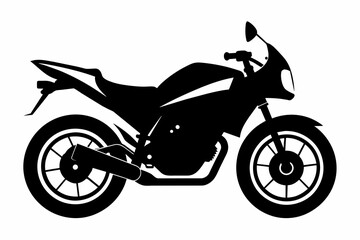 Fototapeta na wymiar motor bike silhouette white background
