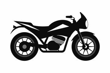 Obraz na płótnie Canvas motor bike silhouette white background