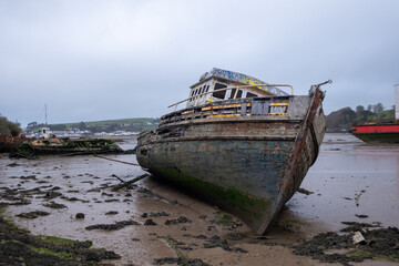 Abandoned boats at appledore devon england uk 