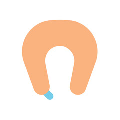 Flat Color Neck Pillow vector icon