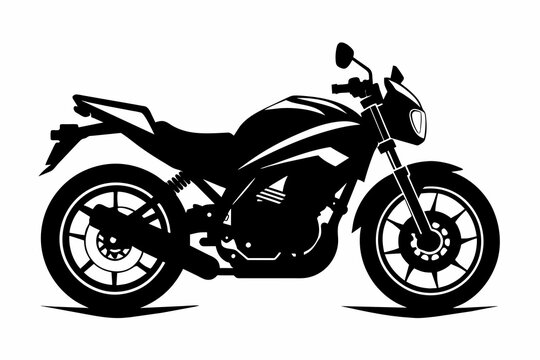 motor bike silhouette  white background