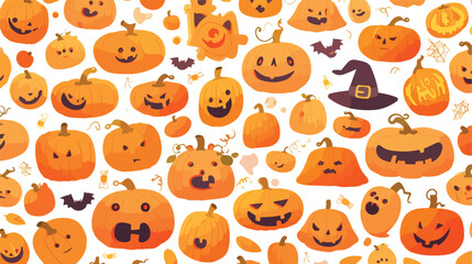 Halloween pumpkins background vector illustration. f