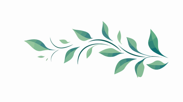 Hand drawing floral leaf for web design