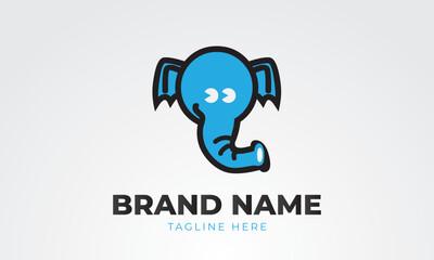 vector logo icon blue elephant