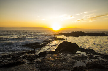 Natural swimming rock pool Kiama, morning landscape photography